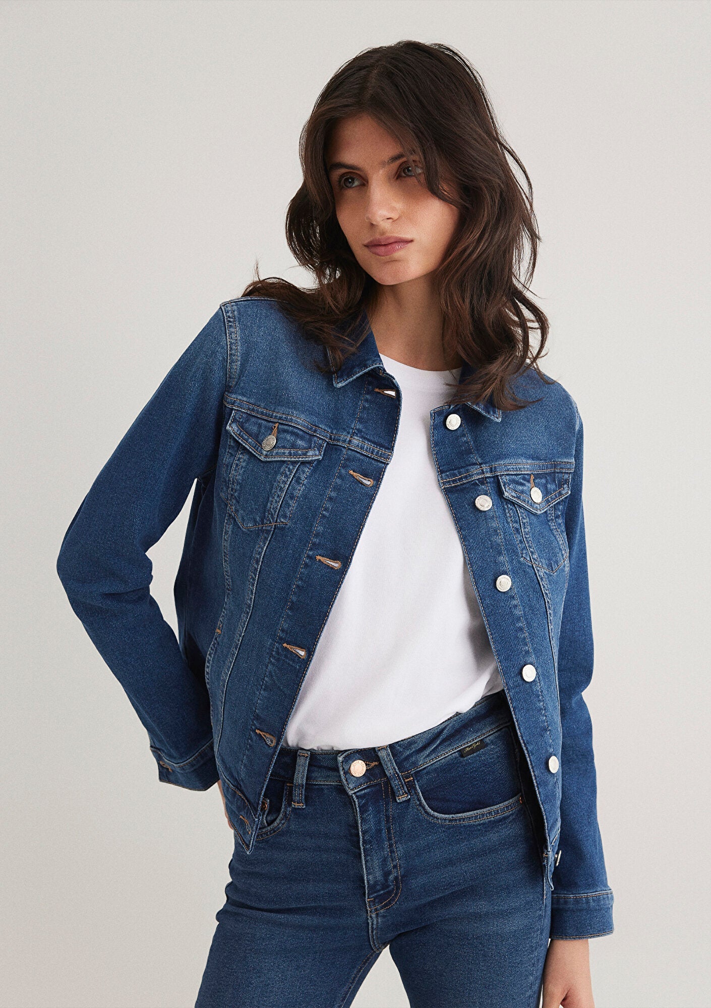 Daisy Dark Brushed 90s Jean Jacket