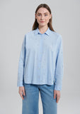 Flower Printed Blue Shirt