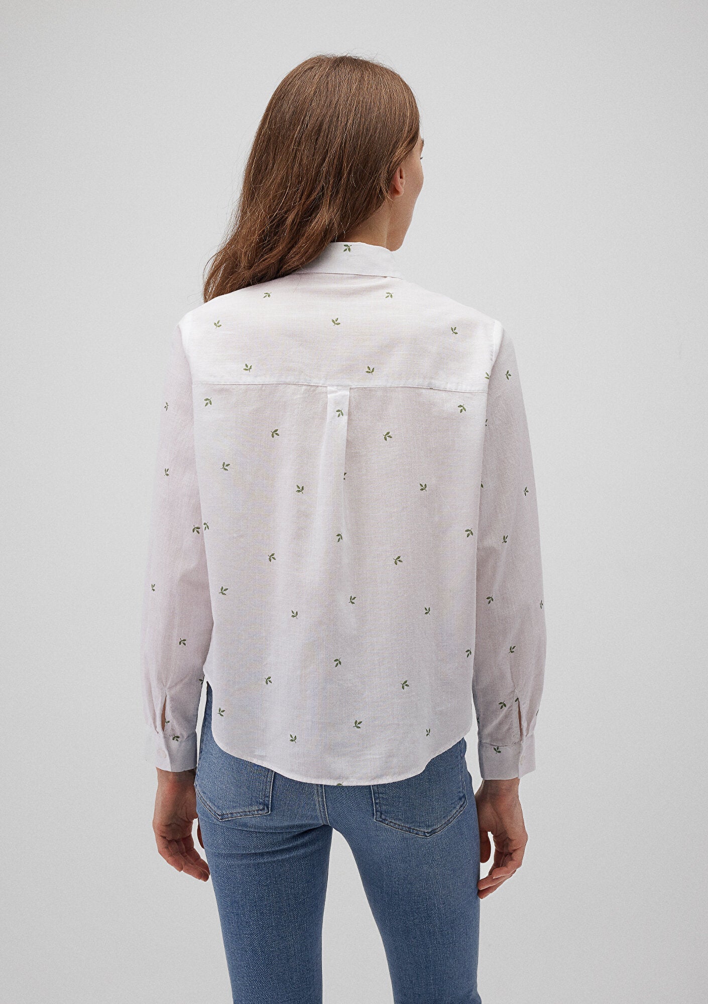 Flower Printed White Shirt