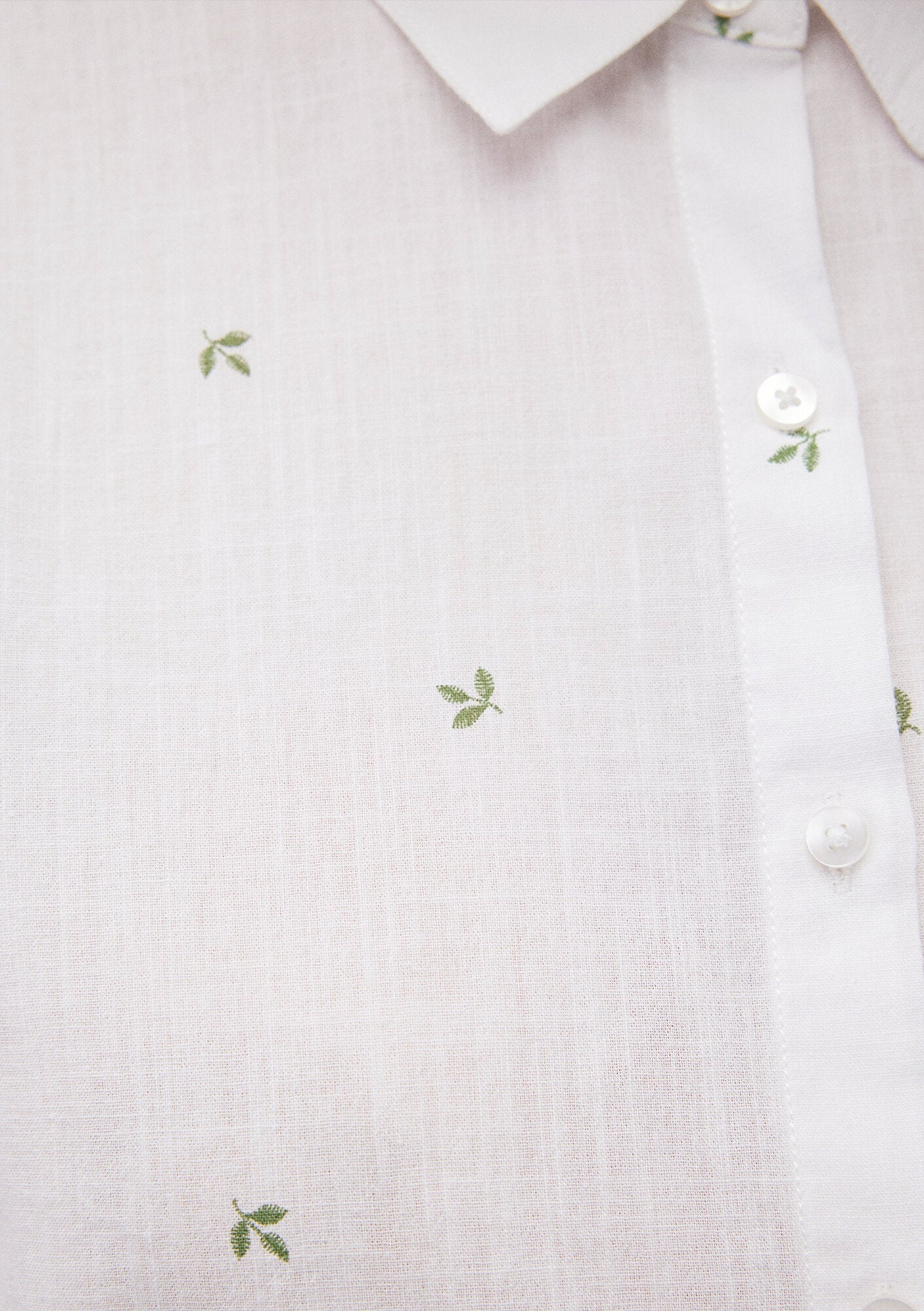 Flower Printed White Shirt