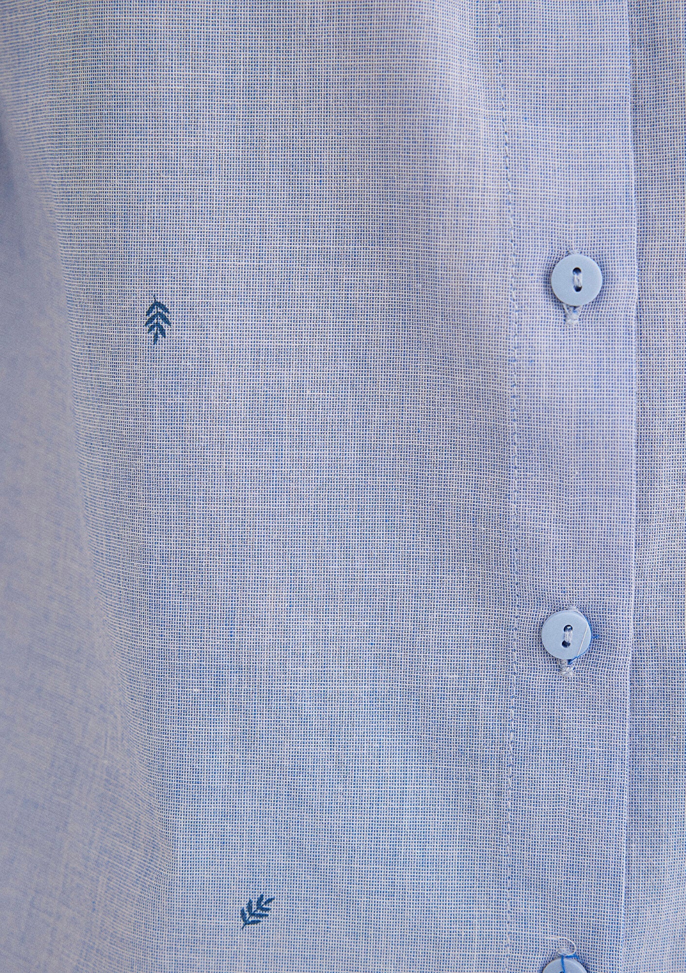 Mini Flower Printed Blue Shirt