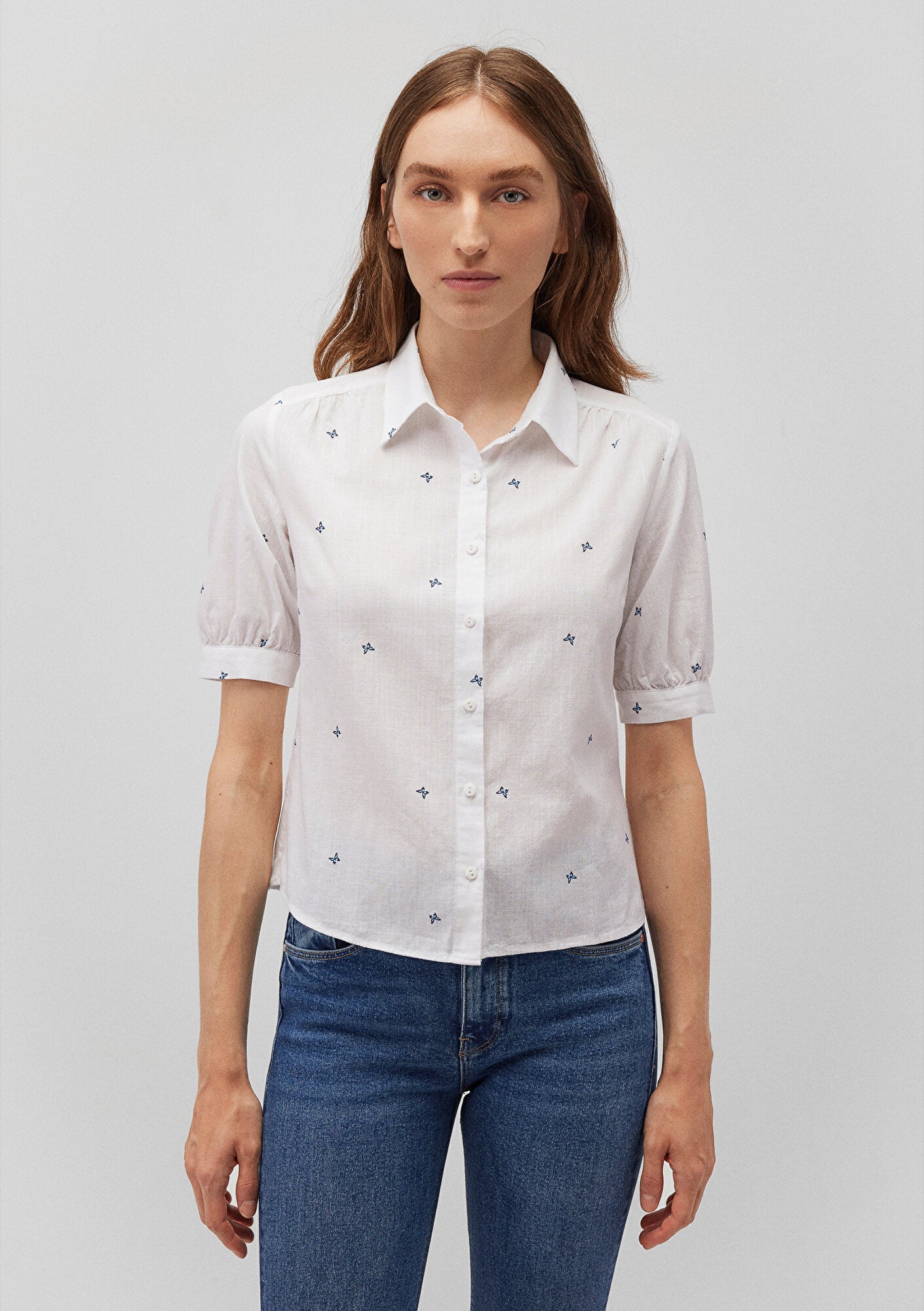 Mini Printed White Shirt