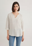 Linen Mix Striped Blouse