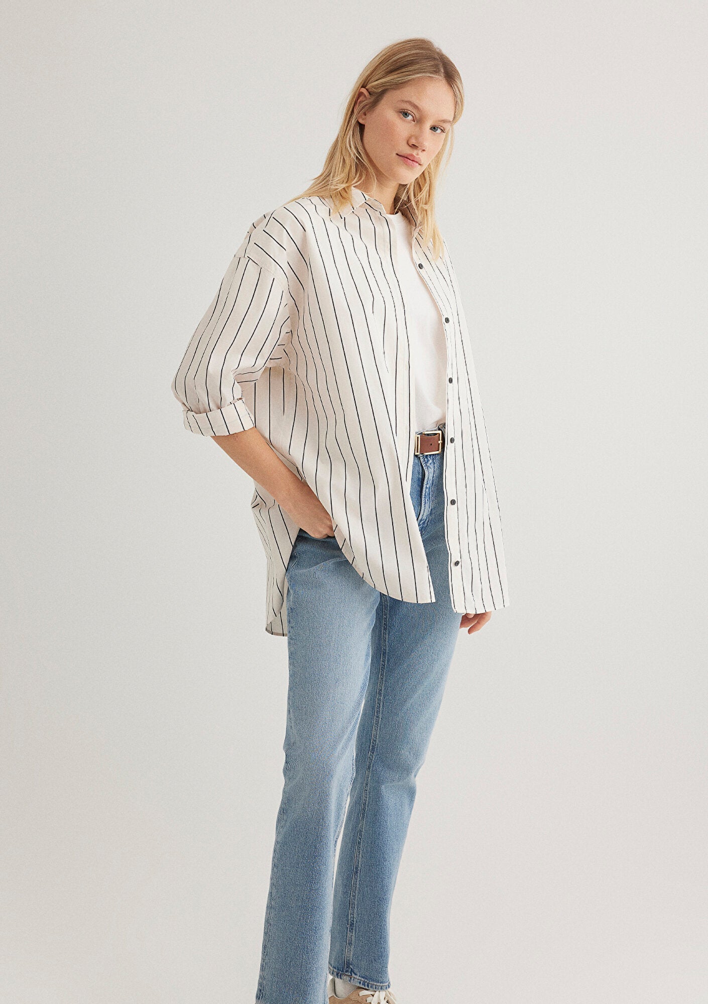 Striped White Shirt