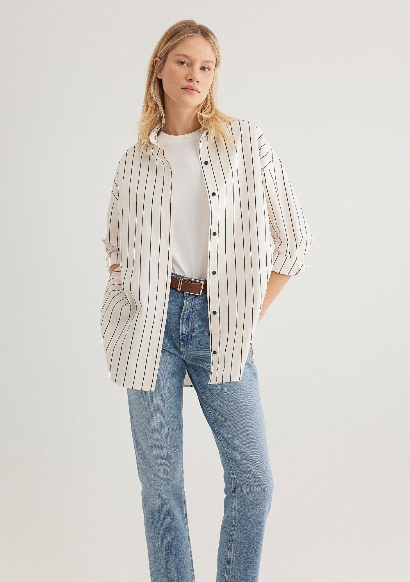 Striped White Shirt