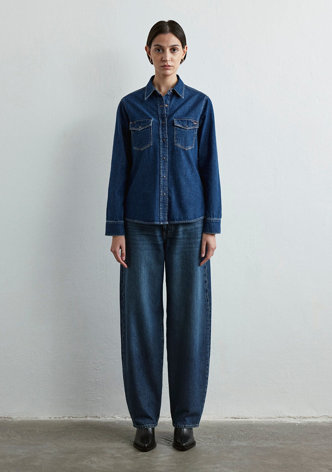 Levin Dark Blue Classic Denim Jean Shirt
