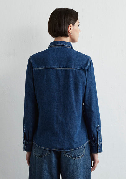 Levin Dark Blue Classic Denim Jean Shirt