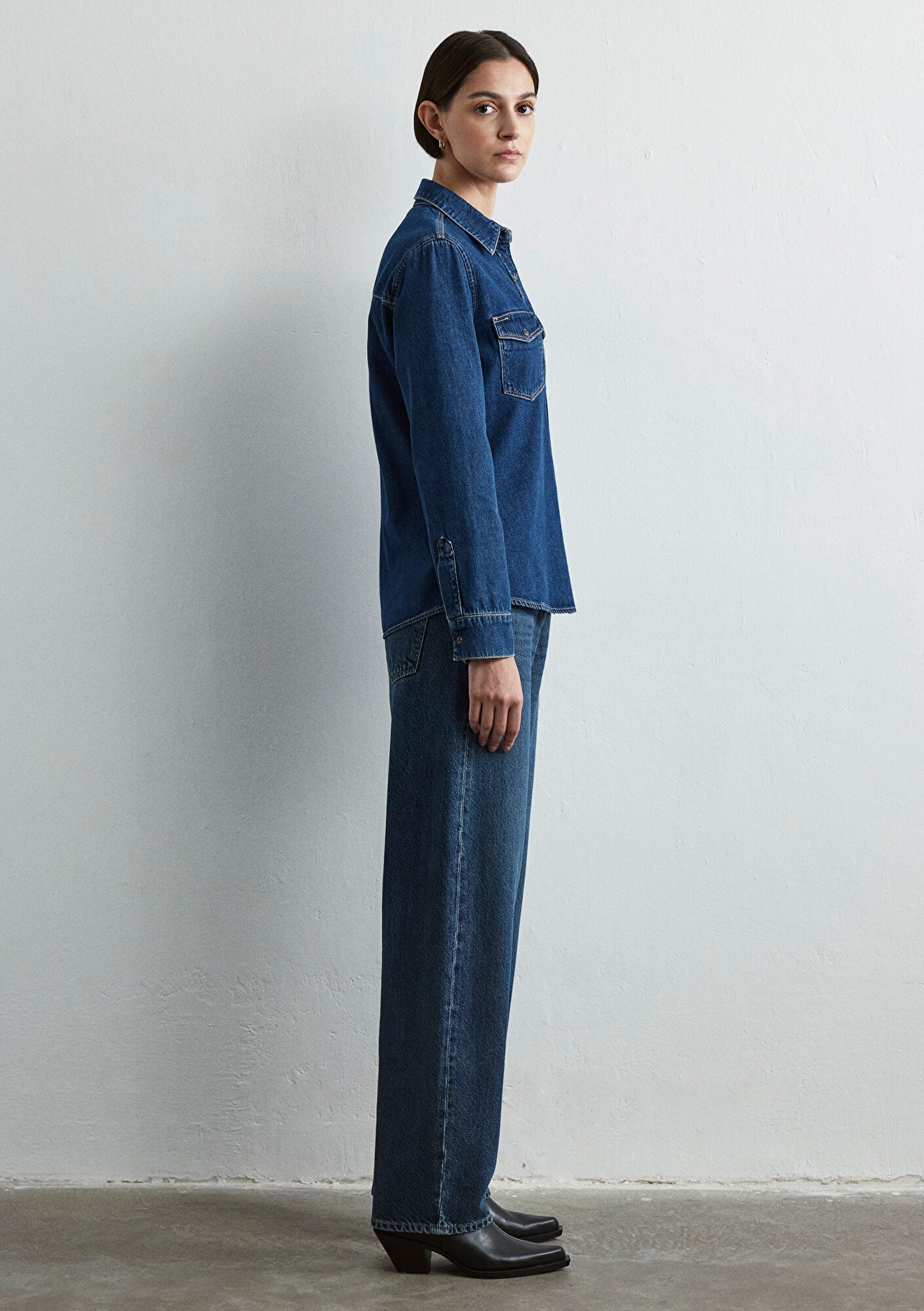 Levin Dark Blue Classic Denim Jean Shirt