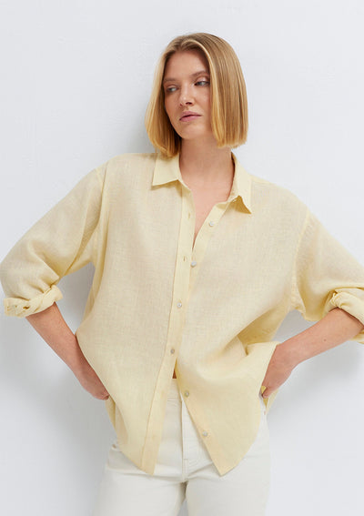 Linen Mix Beige Shirt