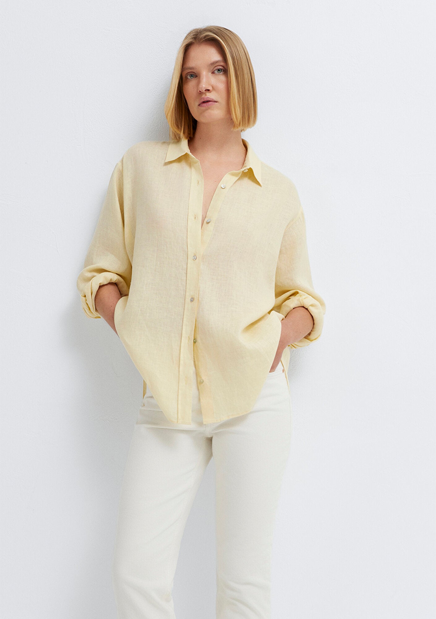 Linen Mix Beige Shirt