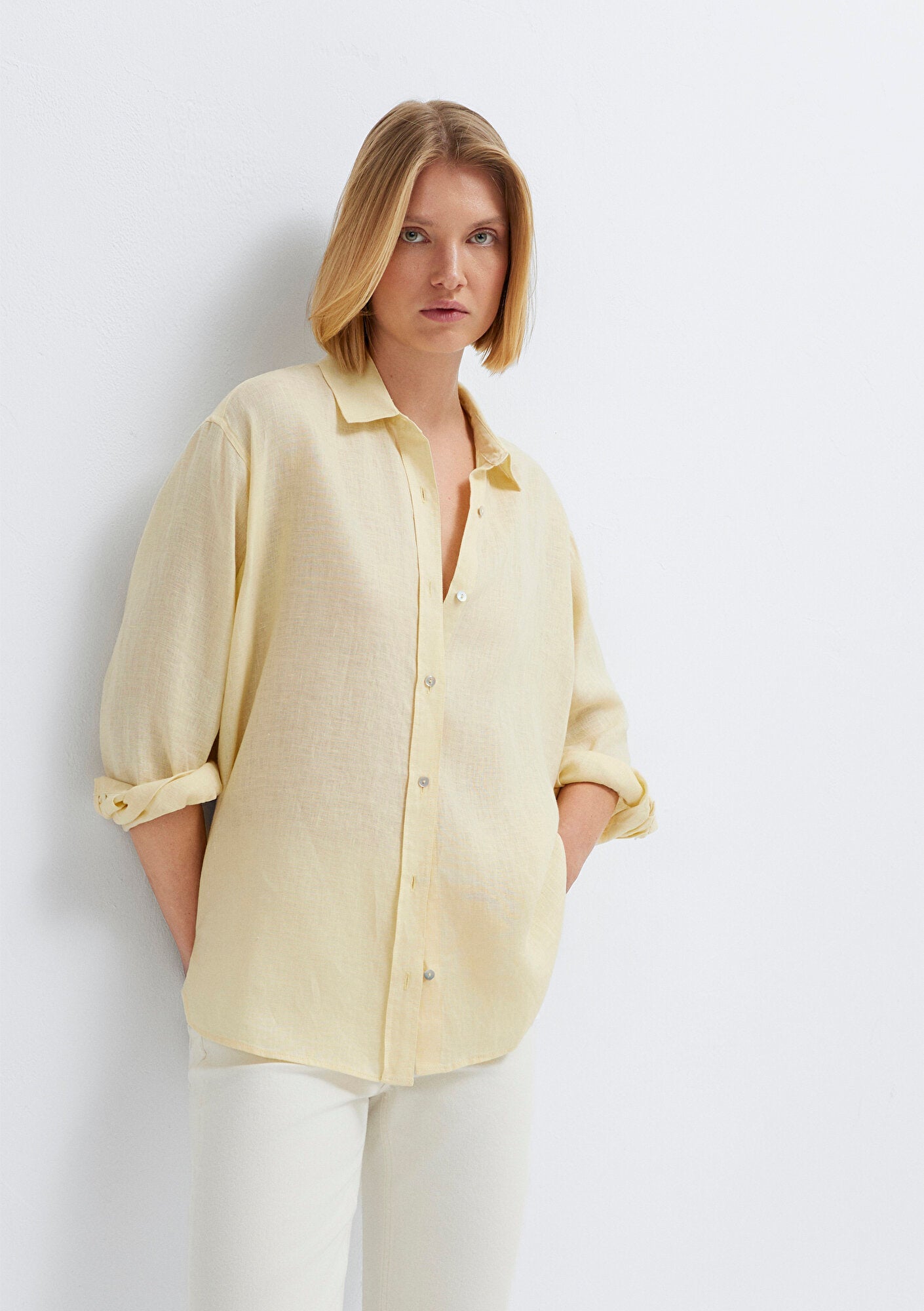 Linen Mix Beige Shirt