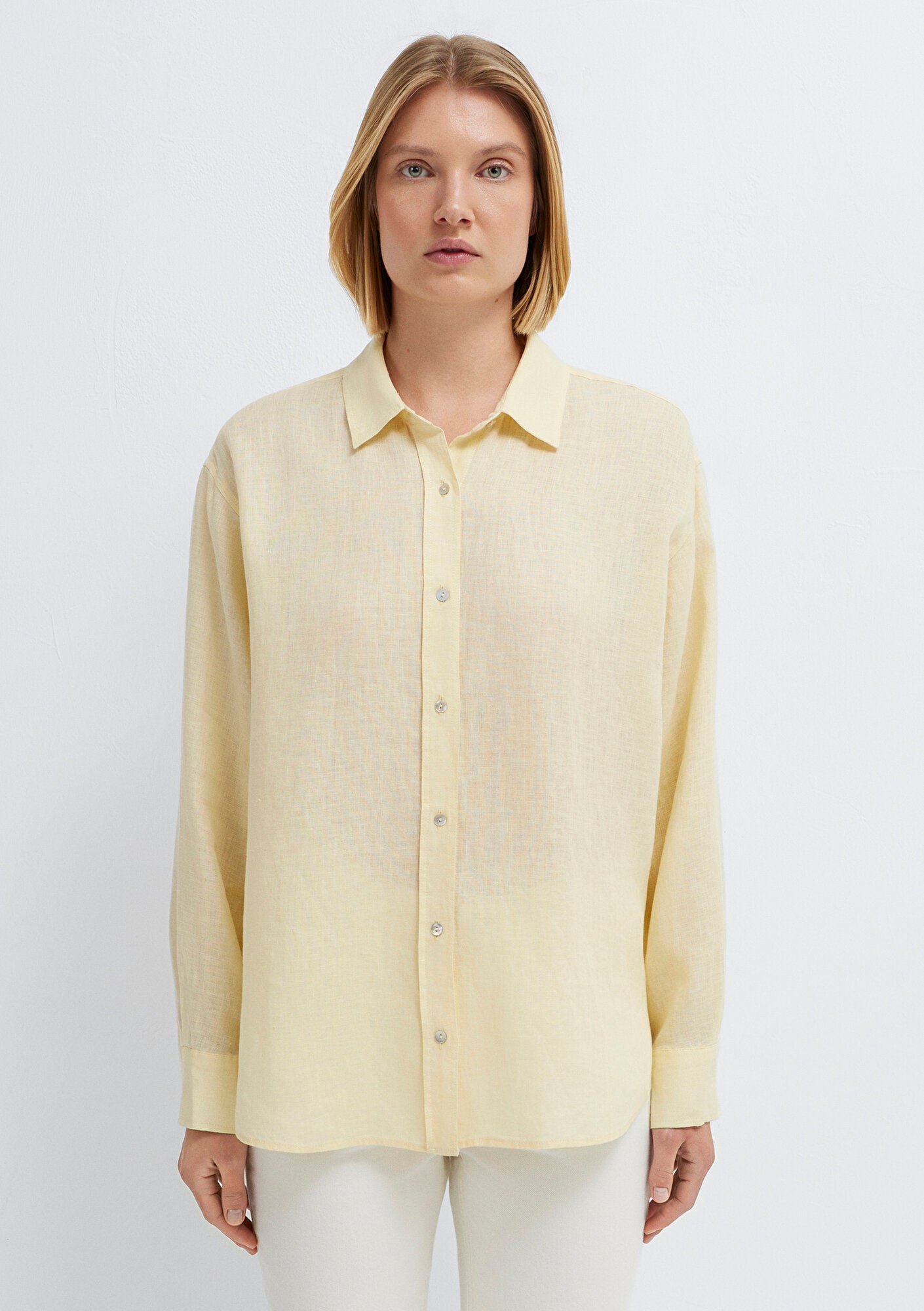 Linen Mix Beige Shirt