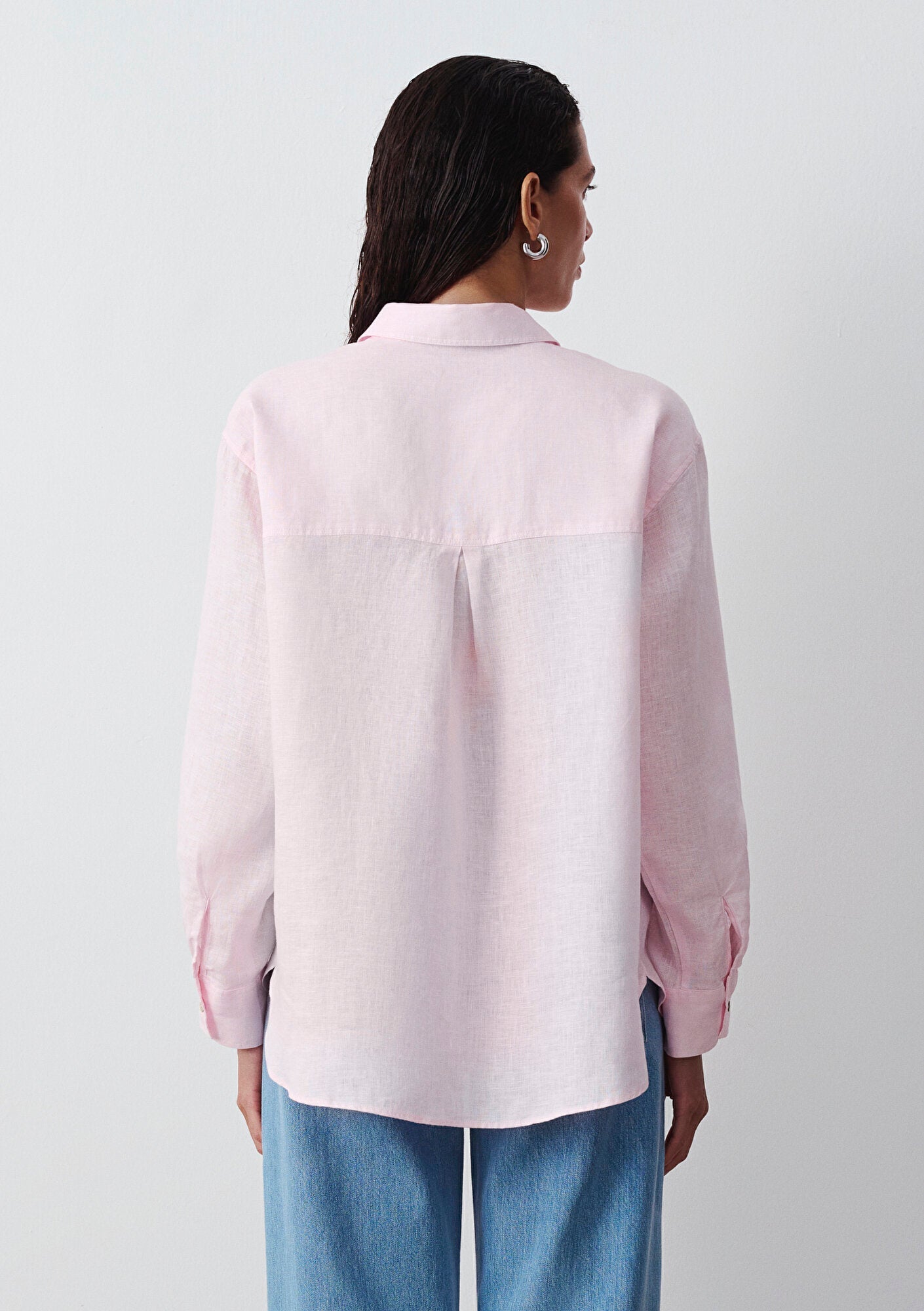 Linen Mix Pink Shirt