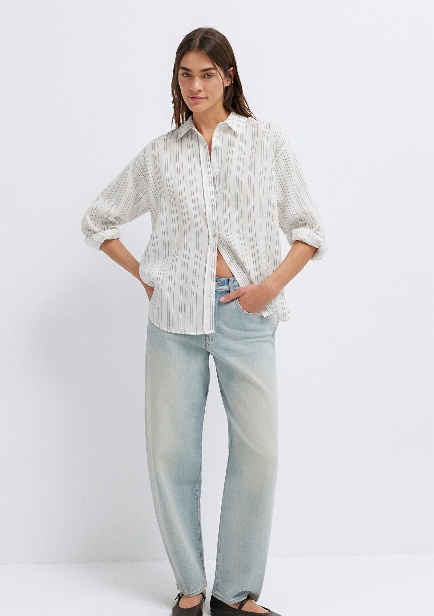 Linen Mix Black Shirt