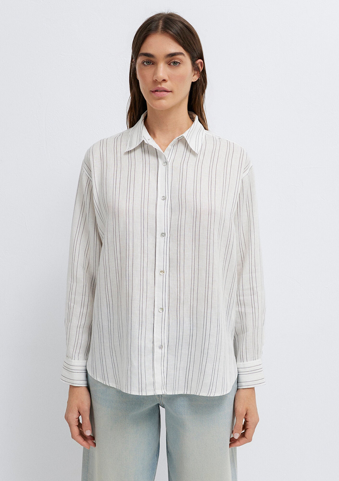 Linen Mix Black Shirt