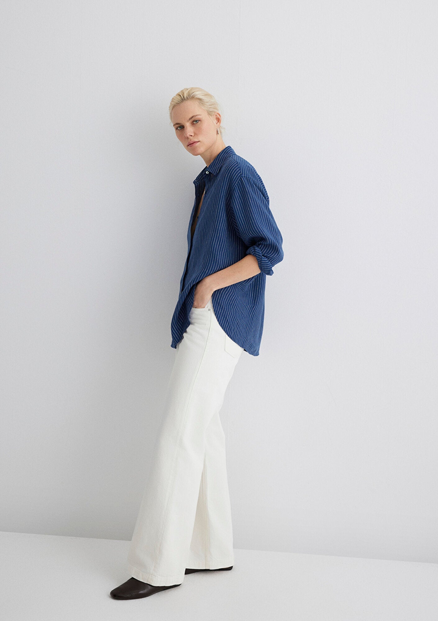 Striped Navy Linen Shirt