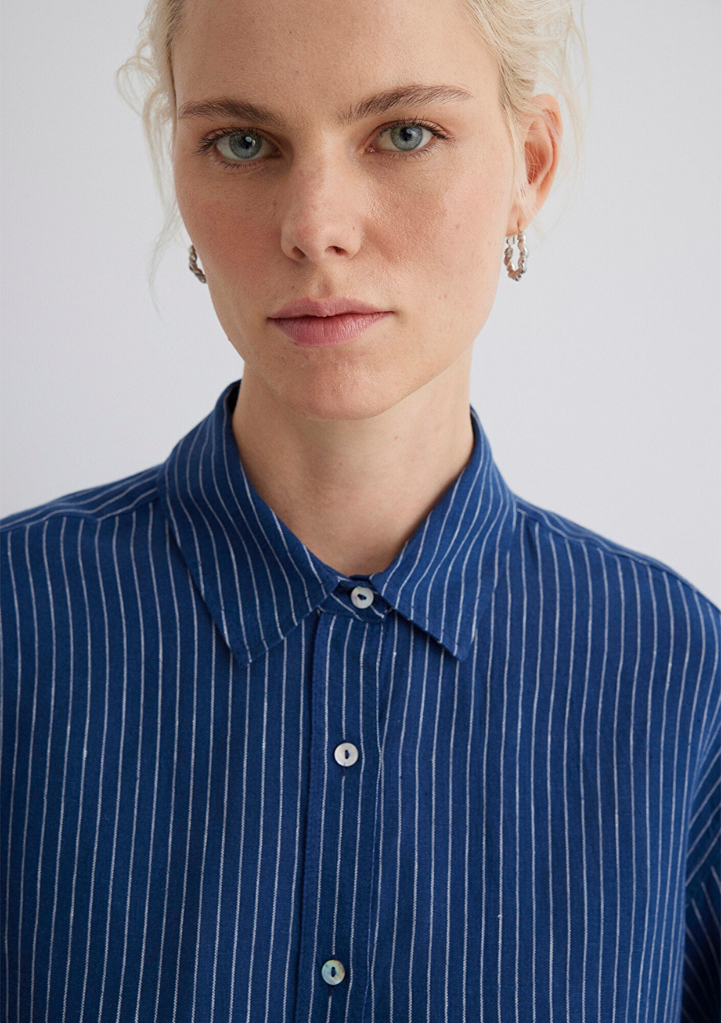 Striped Navy Linen Shirt