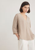 Beige Long Sleeve Blouse
