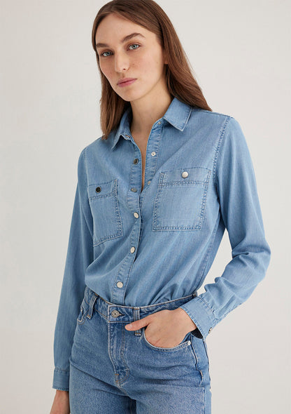 Betty Light Blue Gold Jean Shirt