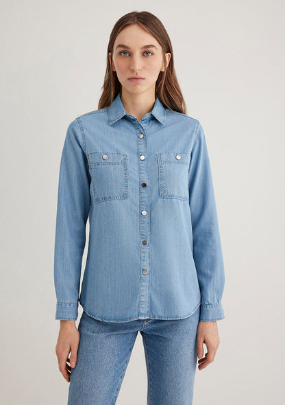 Betty Light Blue Gold Jean Shirt