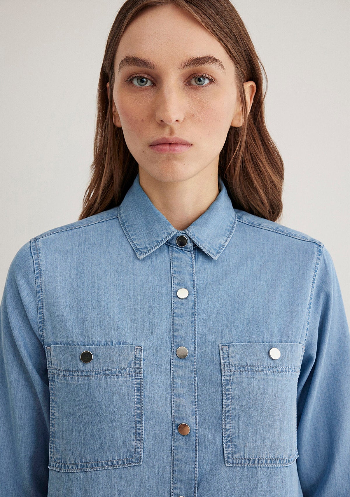 Betty Light Blue Gold Jean Shirt