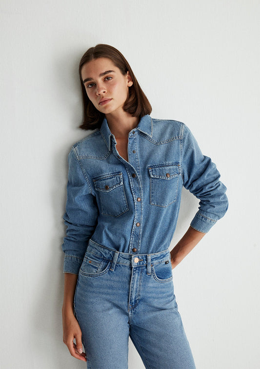 Angela Mid Used Classic Denim Jean Shirt