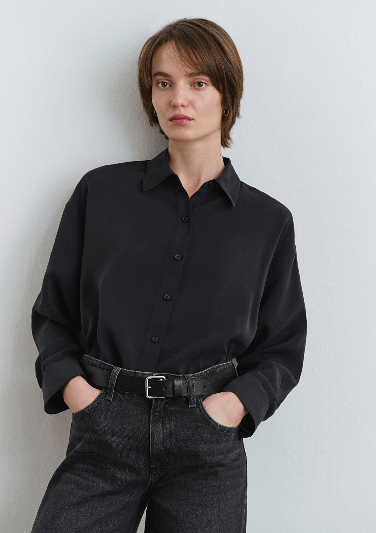 Lux Touch Black Modal Shirt