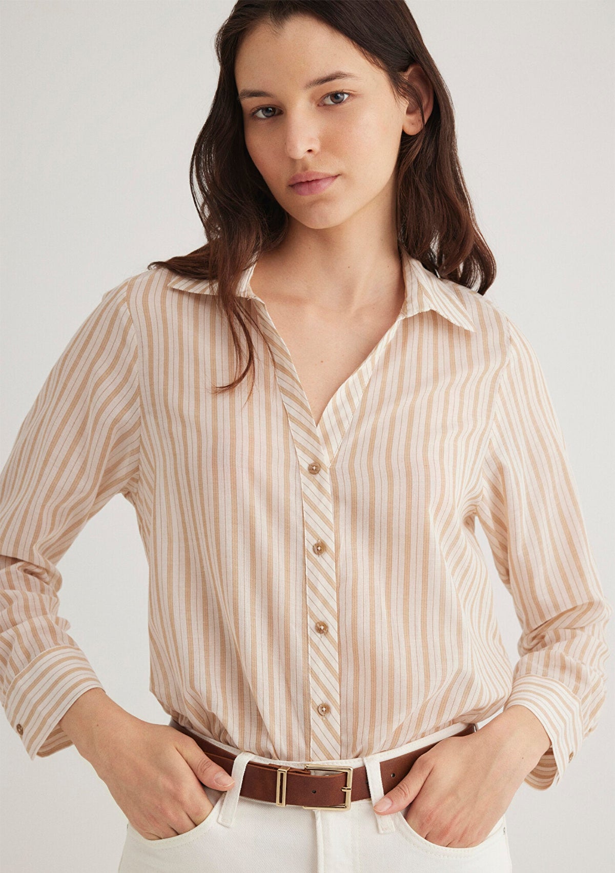 Brown Striped Shirt