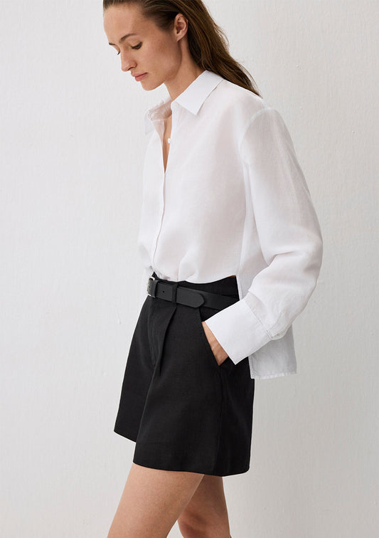 White Tencel TM Lyocell Blend Shirt