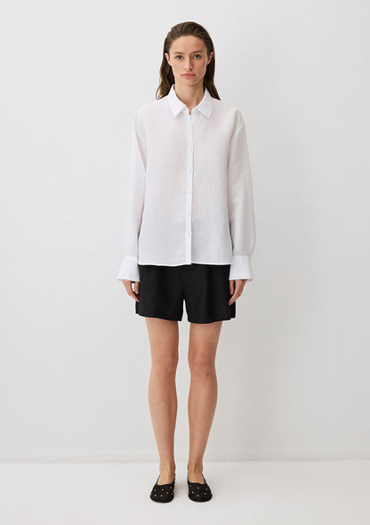 White Tencel TM Lyocell Blend Shirt