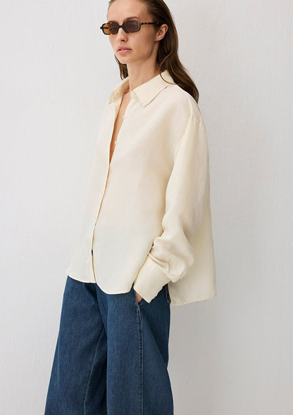 Ecru Tencel TM Lyocell Blend Shirt