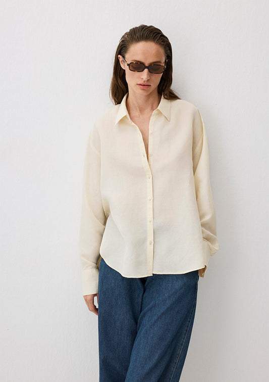 Ecru Tencel TM Lyocell Blend Shirt