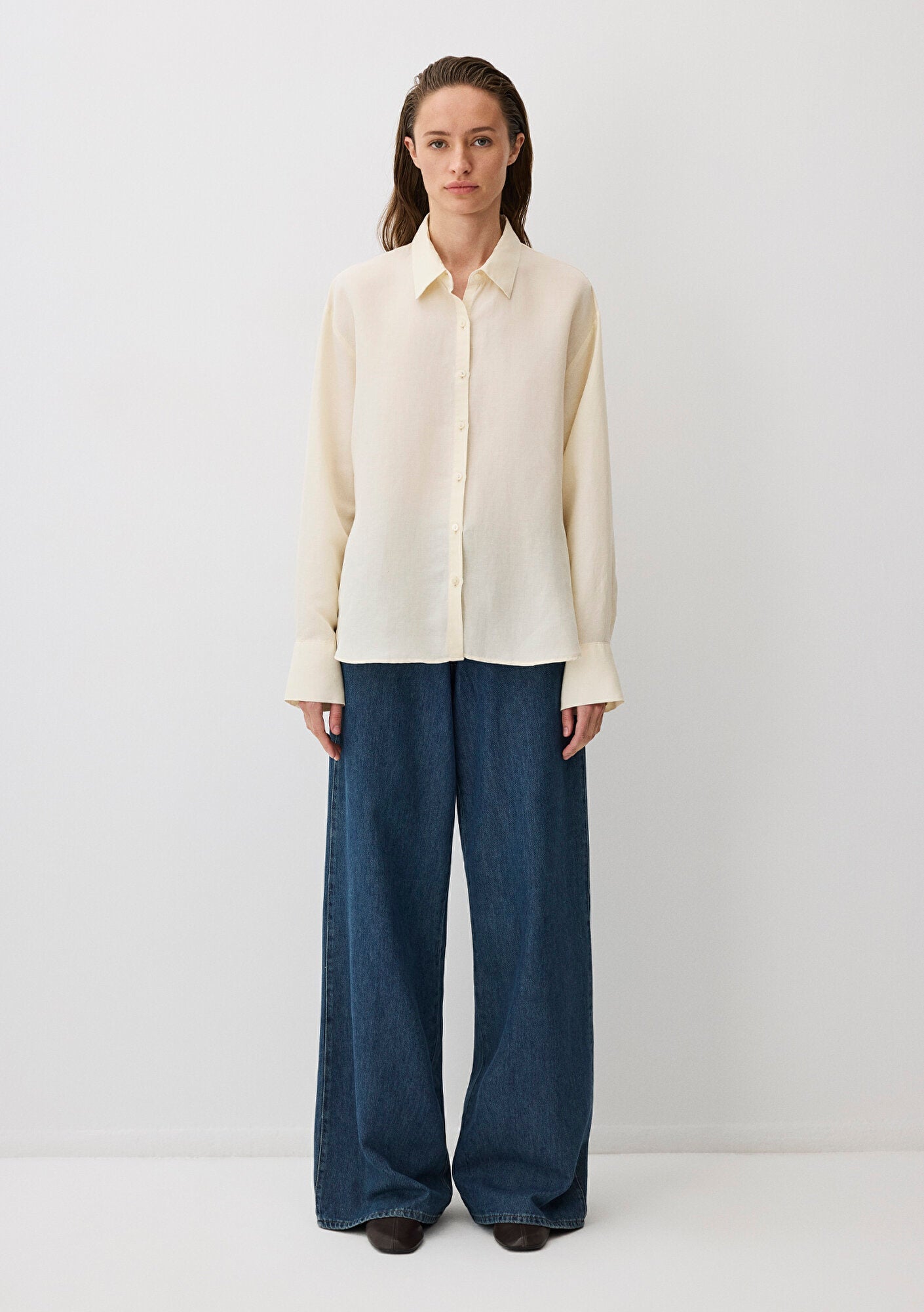 Ecru Tencel TM Lyocell Blend Shirt