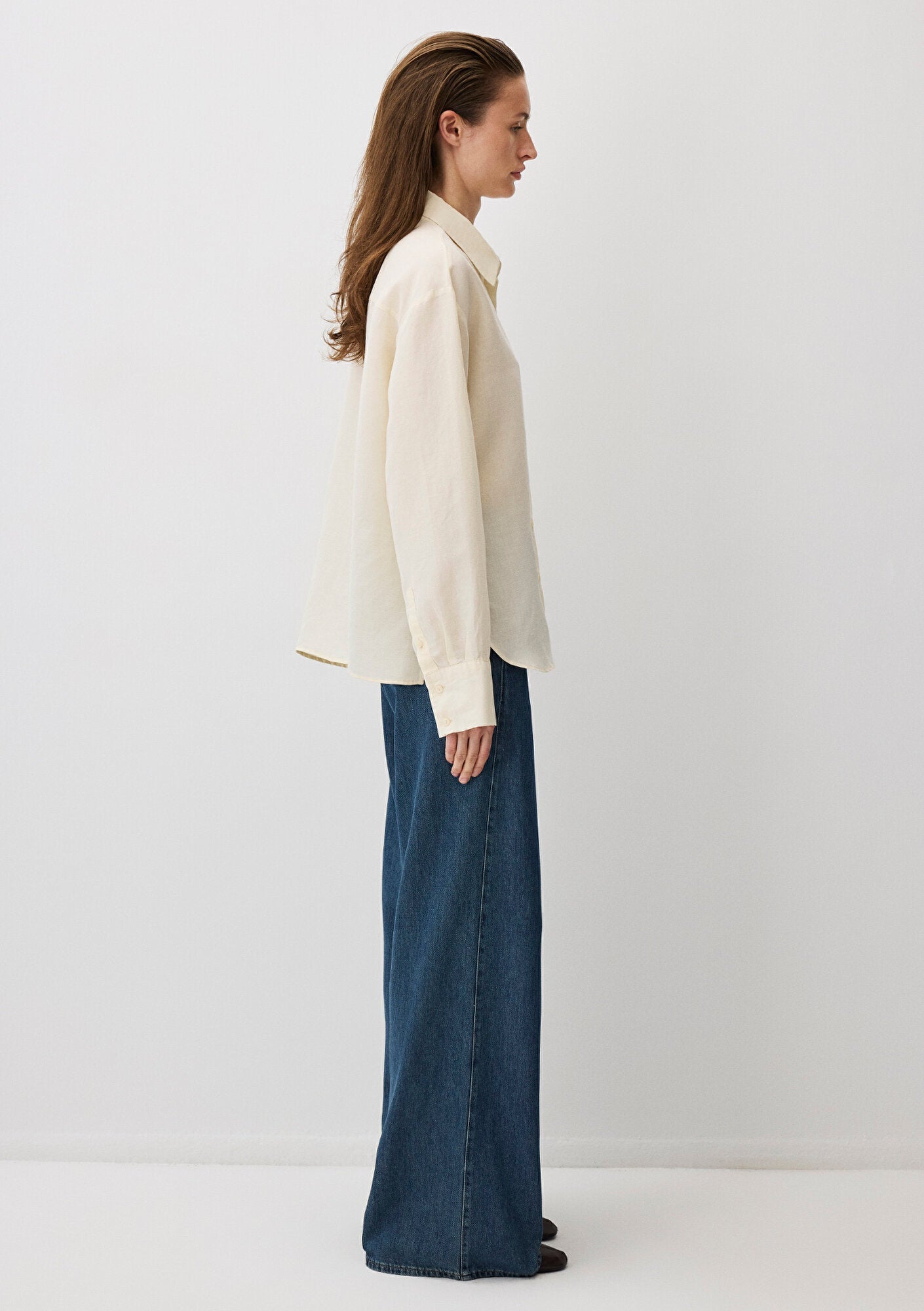Ecru Tencel TM Lyocell Blend Shirt