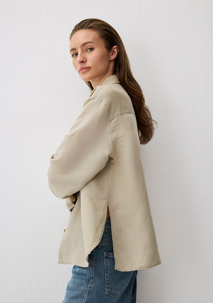 Gray Tencel TM Lyocell Blend Shirt