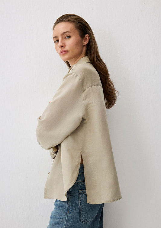 Gray Tencel TM Lyocell Blend Shirt