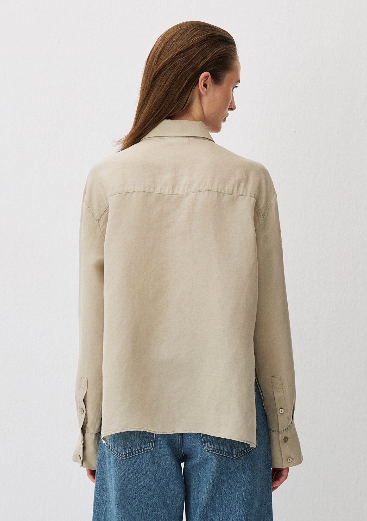 Gray Tencel TM Lyocell Blend Shirt