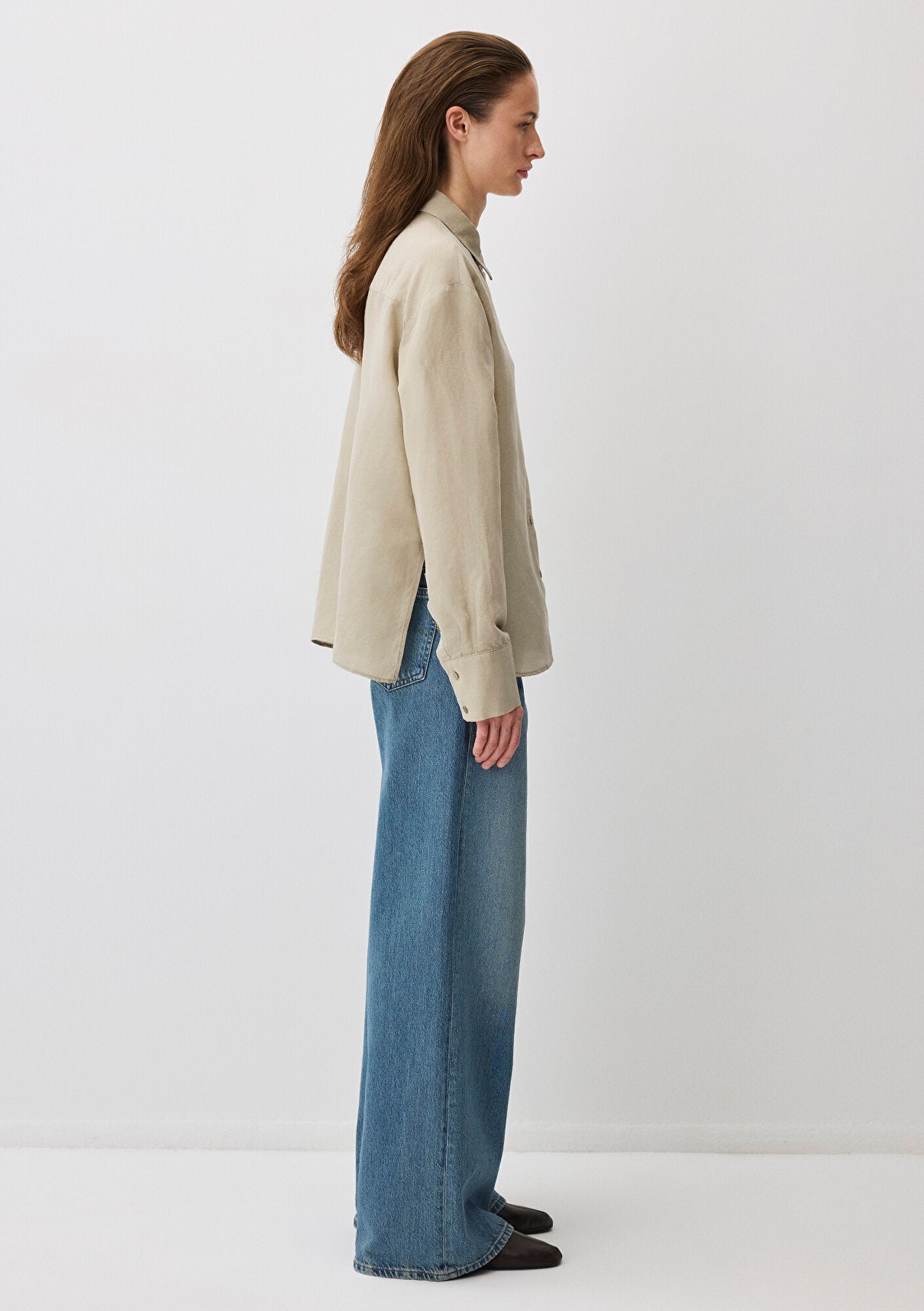 Gray Tencel TM Lyocell Blend Shirt
