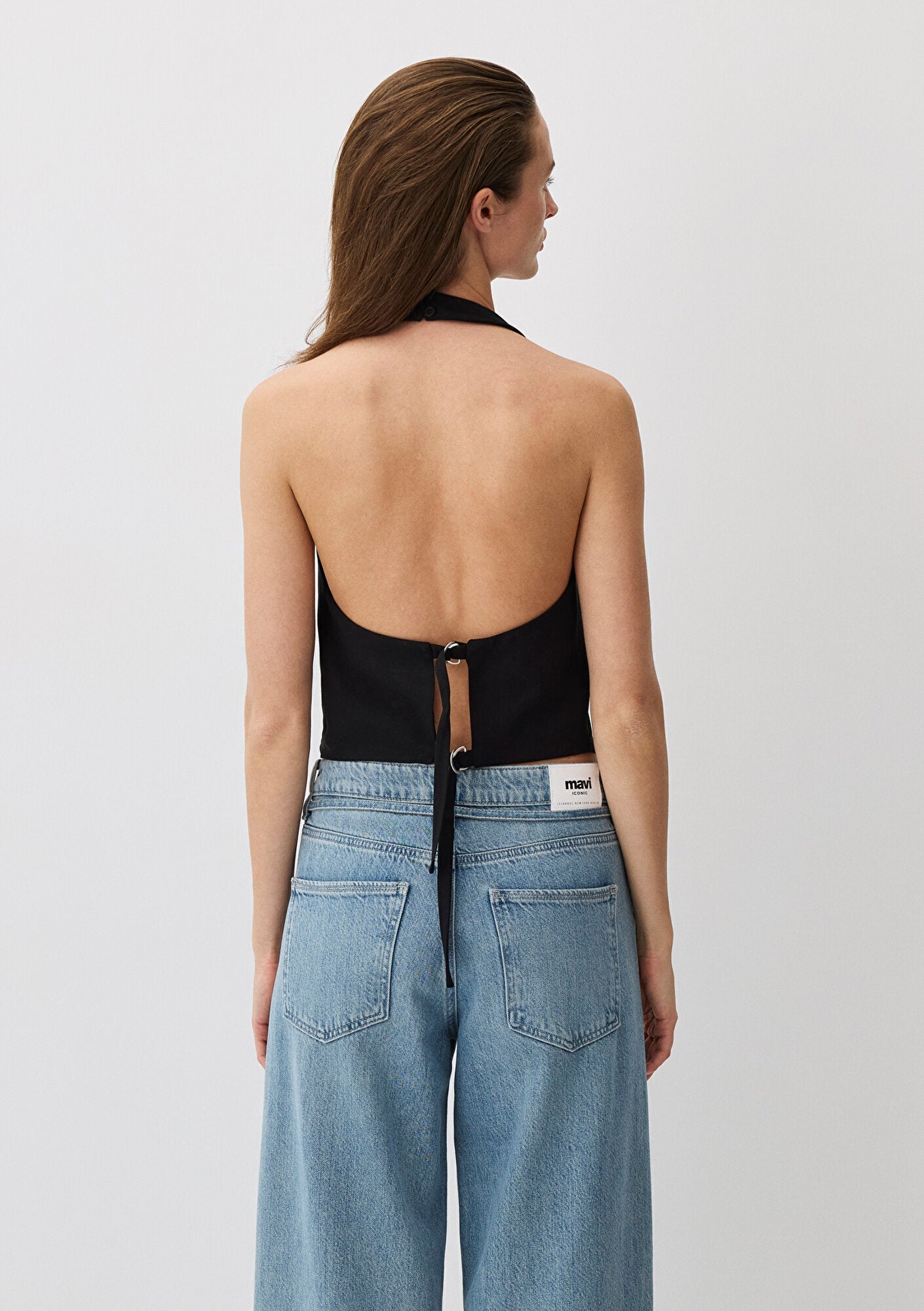 Black Tencel TM Lyocell Blend Sleeveless Blouse