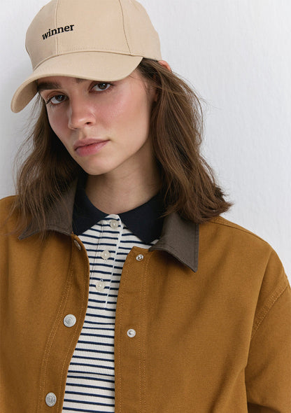 Collar Detailed Brown Shirt