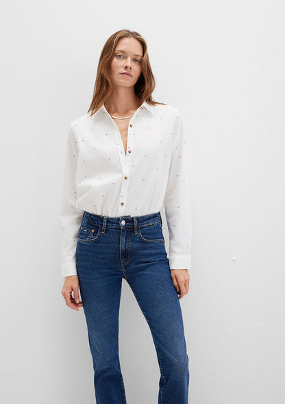Printed White Shirt