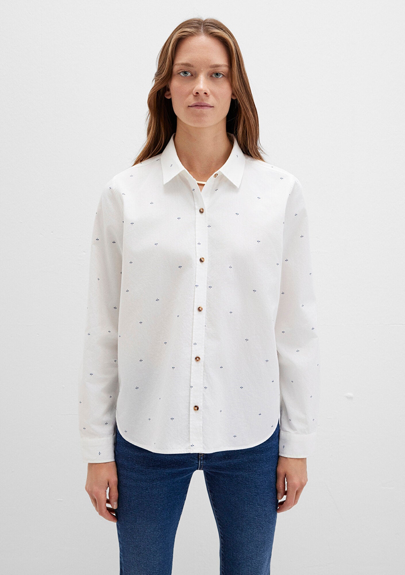 Printed White Shirt