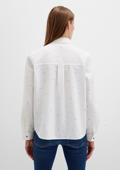 Printed White Shirt