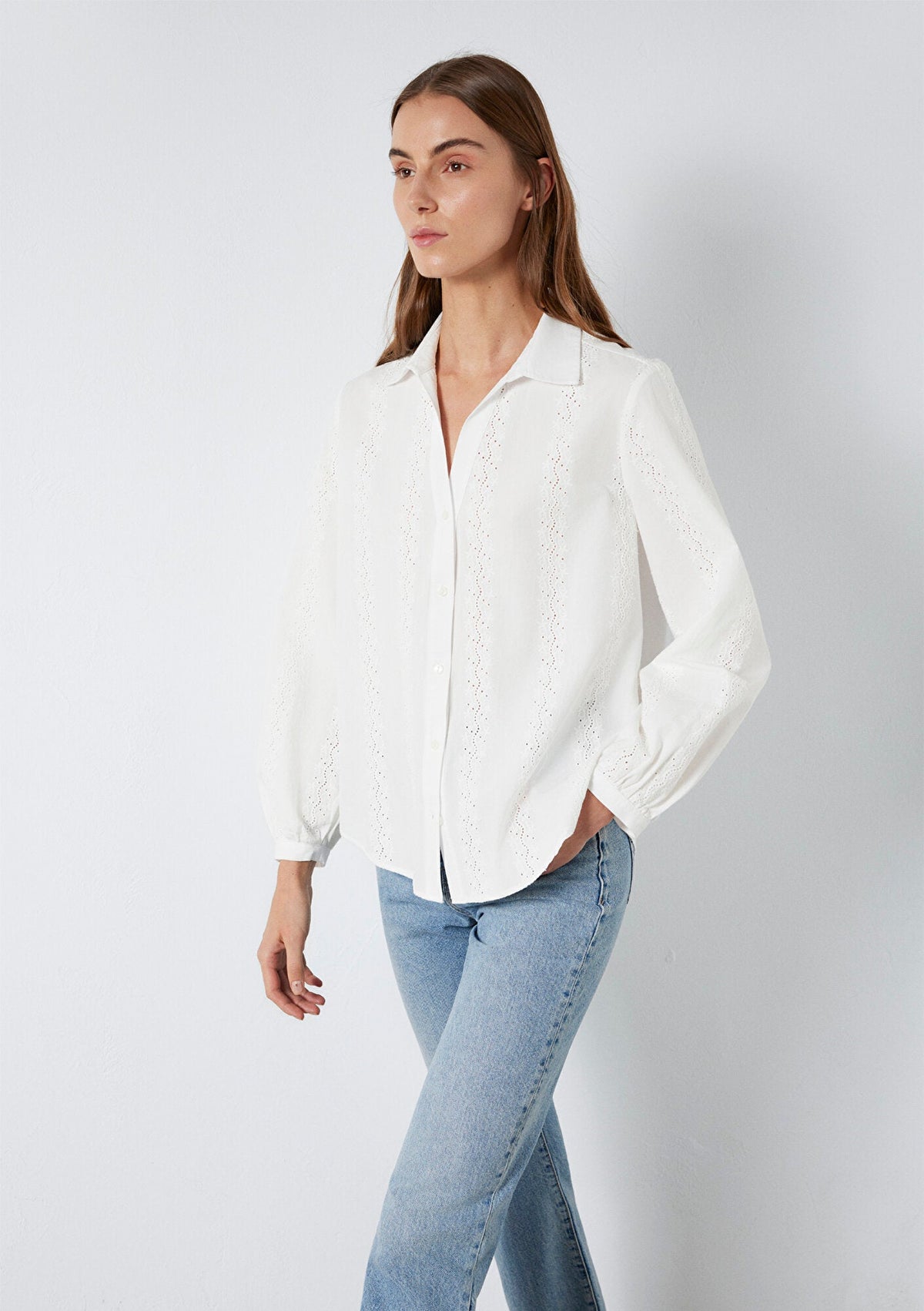 Embroidered White Shirt