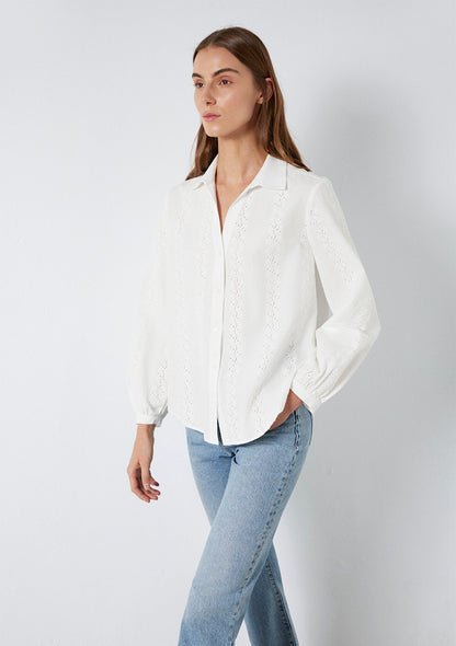 Embroidered White Shirt