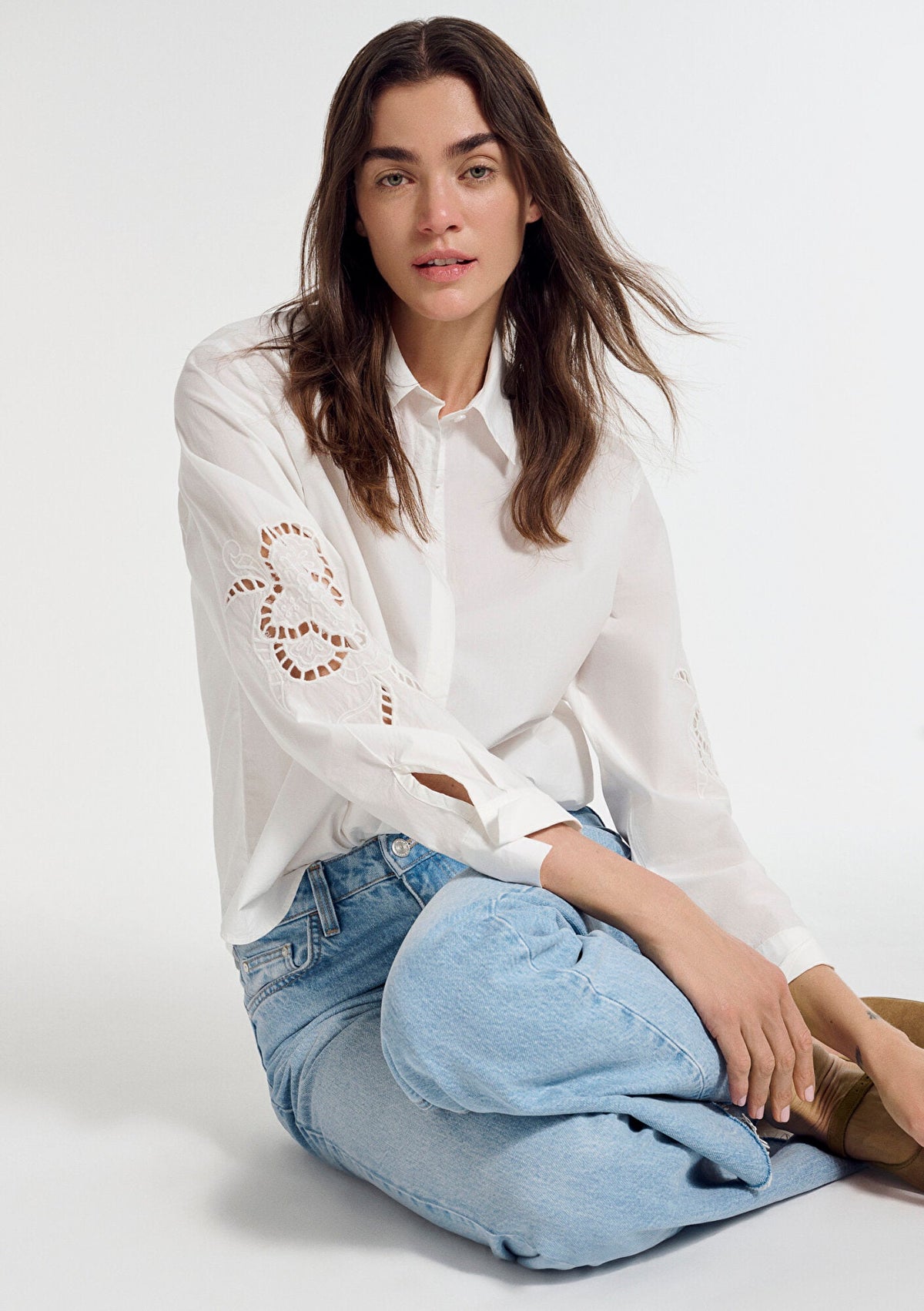Embroidered Ecru Shirt