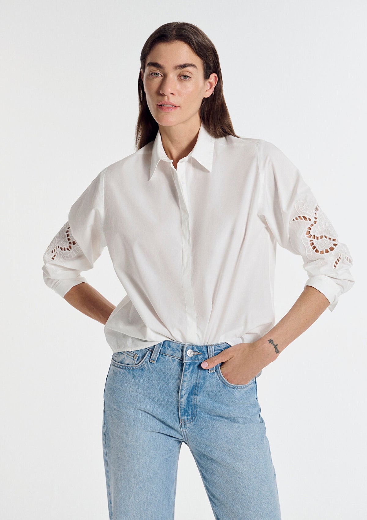 Embroidered Ecru Shirt