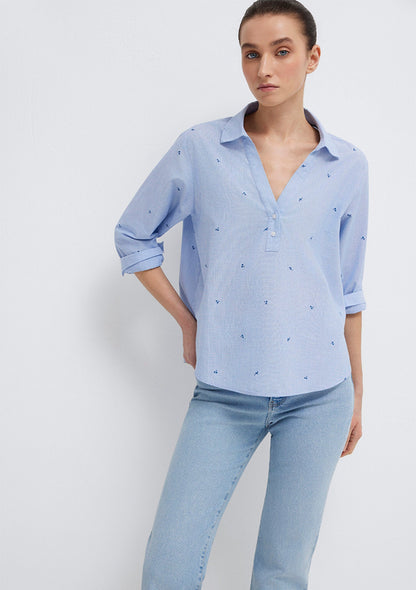 Printed Blue Shirt