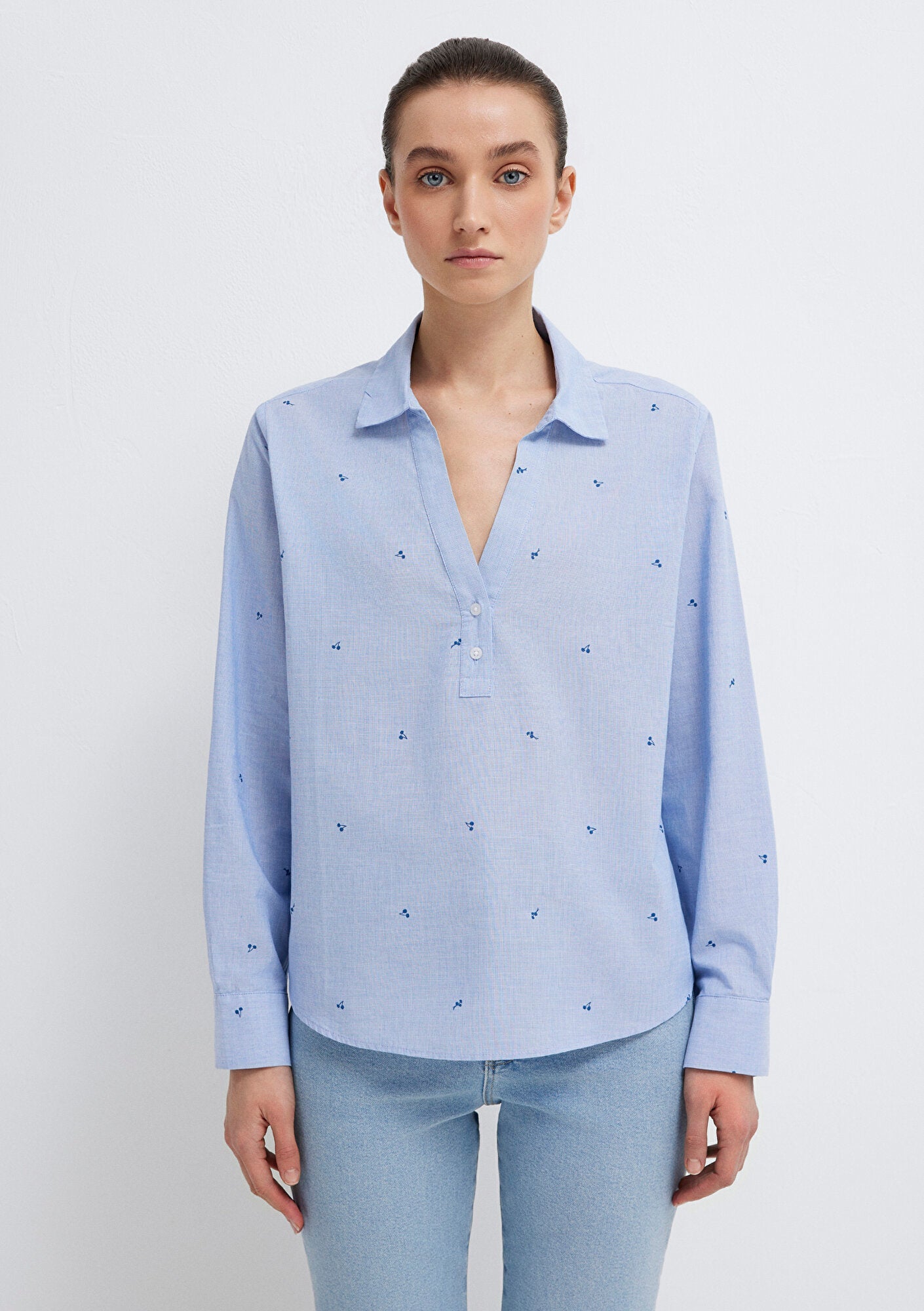 Printed Blue Shirt