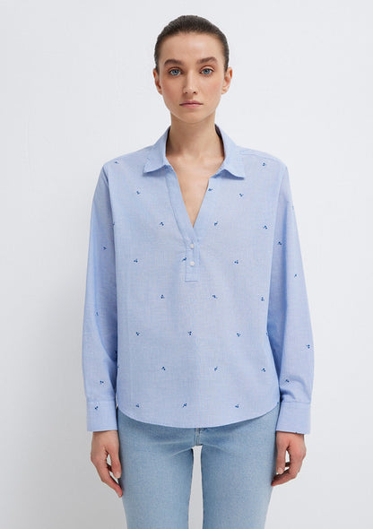 Printed Blue Shirt